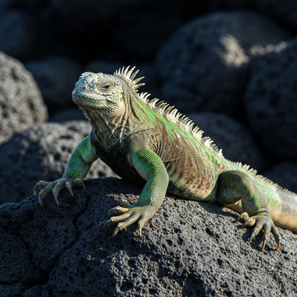 Iguana marina en Galápagos